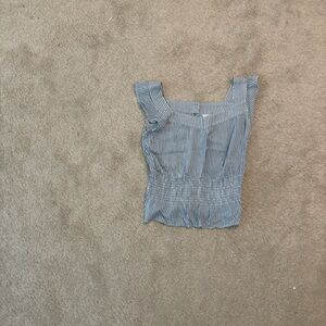 Market & Spruce Blue Pinstripe Blouse